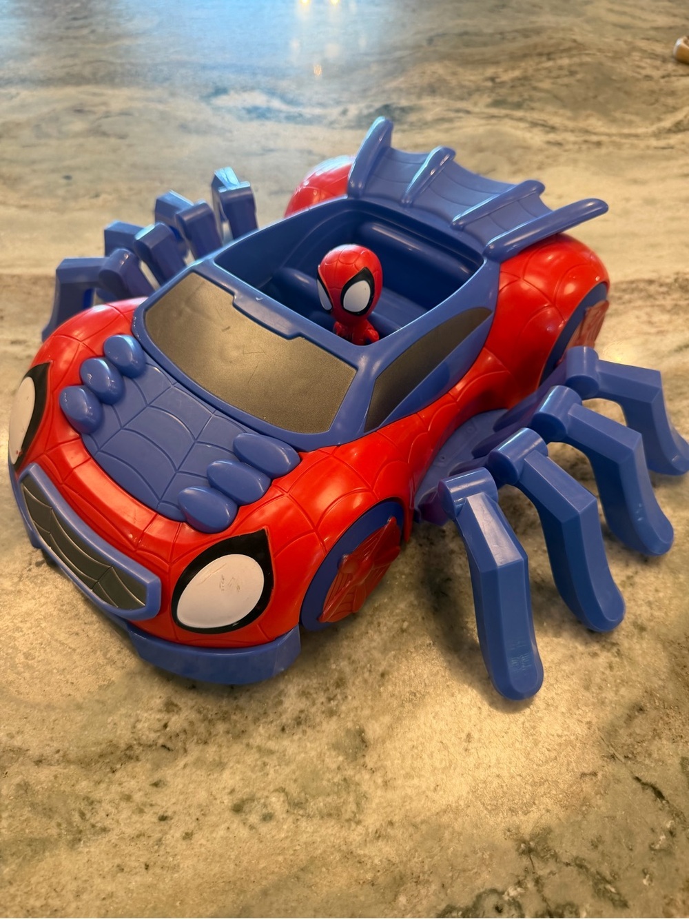 Spider Hero Red and Blue Spider-Car Toy with Figure